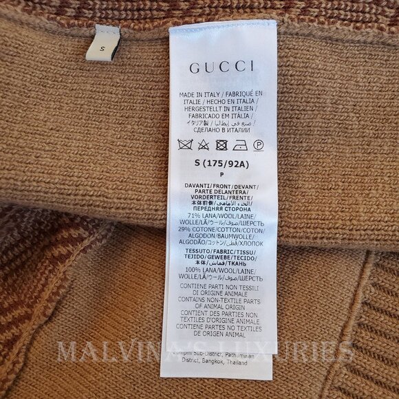 GUCCI MENS SWEATER Ha Ha Ha Harry Styles SQUARE G LOGO CARDIGAN sz S / SMALL - Picture 13 of 15